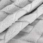 Koc 170x210 CARO srebrny puszysty typu flano z wytłaczanym wzorem Design 91 - 3