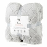 Koc 170x210 CARO srebrny puszysty typu flano z wytłaczanym wzorem Design 91 - 6