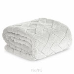 Koc 170x210 CARO srebrny puszysty typu flano z wytłaczanym wzorem Design 91 - 5