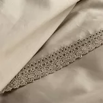 Pościel satynowa 160x200 RETRO 5 beżowa z delikatną koronką z kolekcji Premium - 6