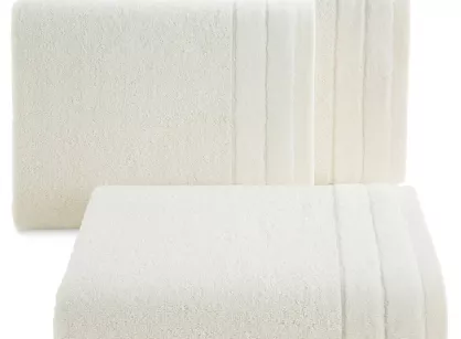 Ręcznik bawełniany 30x50 DAMLA kremowy gładki z subtelną bordiurą