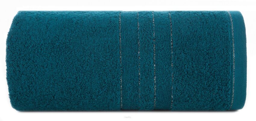 Ręcznik bawełniany 30x50 GALA turkusowy zdobiony bordiurą z błyszczącą nicią