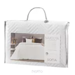 Narzuta welwetowa 220x240 SOFIA biała pikowana w gęstą jodełkę - 2