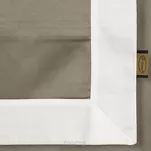 Pościel satyna bawełniana 220x200 LAURA kawowa zdobiona ozdobną białą kantą z kolekcji Nova Style - 5