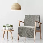 Narzuta na fotel 70x160 LEN 1 stalowa pikowana imitująca len - 7