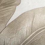 Pościel satynowa 160x200 SPRING 102 jasny krem ciemny beż z wzorem liści bananowca z kolekcji Classic - 4