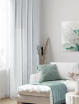 Firana na taśmie 140x270 LINZI biała w stylu eko z błyszczącym srebrnym wzorem - 12