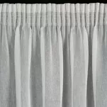 Firana na taśmie 140x270 LINZI biała w stylu eko z błyszczącym srebrnym wzorem - 8