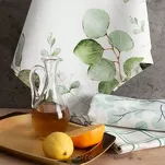 Komplet ścierek kuchennych 3x50x75 CLOVER zielone w różne wzory z bawełny - 9