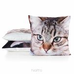 Poszewka welwetowa 45x45 ANIMAL 67 zdobiona nadrukiem kota - 3