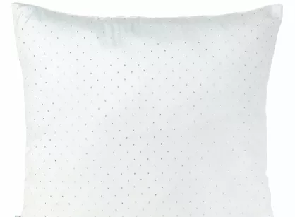 Poszewka welwetowa 45x45 ARIADNA biała zdobiona diamencikami