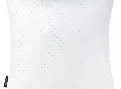 Poszewka welwetowa 45x45 ARIADNA biała zdobiona diamencikami