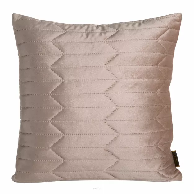 Poszewka welwetowa 45x45 Sofia 1 kawowa pikowana w geometryczny wzór