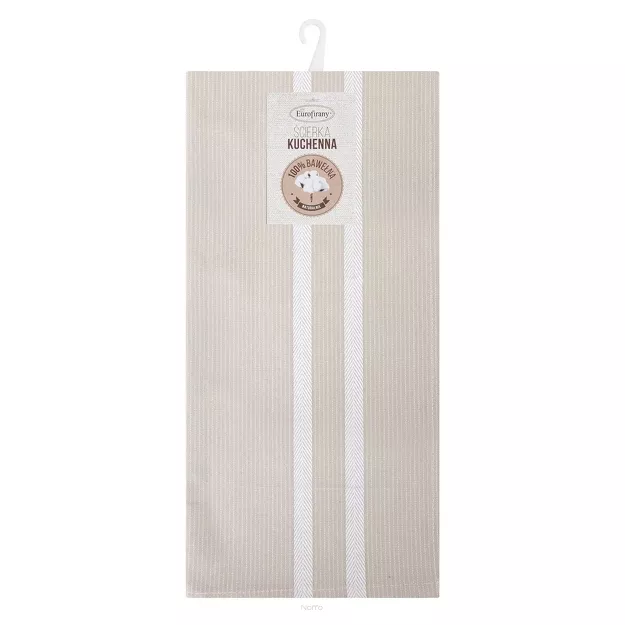 Ścierka kuchenna 50x70 OLIVIA 10 beżowa w paski z bawełny