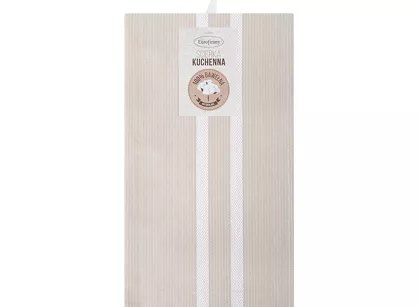 Ścierka kuchenna 50x70 OLIVIA 10 beżowa w paski z bawełny