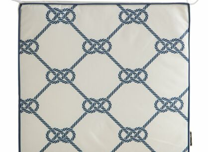 Siedzisko na taras 42x42x4 GARDEN 17 białe wodoodporne styl morski z troczkami