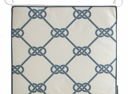 Siedzisko na taras 42x42x4 GARDEN 17 białe wodoodporne styl morski z troczkami