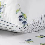 Pościel satynowa 140x200 RAYA 4 biała granatowa nadruk jagód - 2