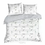 Pościel satynowa 140x200 RAYA 4 biała granatowa nadruk jagód - 6