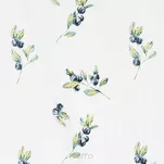 Pościel satynowa 140x200 RAYA 4 biała granatowa nadruk jagód - 4