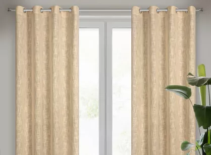 Zasłona na przelotkach 140x250 LIREN beżowa w stylu eko