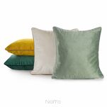 Poszewka welwetowa 45x45 GAJA 2 jednokolorowa jasny beż obszyta lamówką - 3