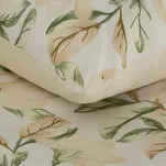 Pościel bawełniana 160x200 SONIA 32 biała z beżowym wzorem kwiatowym - 4