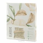 Pościel bawełniana 160x200 SONIA 32 biała z beżowym wzorem kwiatowym - 5