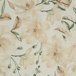 Pościel bawełniana 160x200 SONIA 32 biała z beżowym wzorem kwiatowym - 2