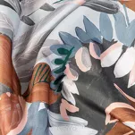 Zasłona na przelotkach 140x270 MARILA stalowa ruda z nadrukiem botanicznym - 3