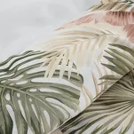 Pościel satynowa 220x200 SPRING 29 biała zielona z wzorem egzotycznych liści z kolekcji Classic - 6
