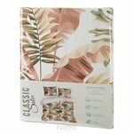 Pościel satynowa 220x200 SPRING 29 biała zielona z wzorem egzotycznych liści z kolekcji Classic - 4