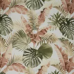 Pościel satynowa 220x200 SPRING 29 biała zielona z wzorem egzotycznych liści z kolekcji Classic - 4