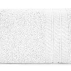 Ręcznik bawełniany 30x50 KAYA biały zdobiony bordiurą w pasy