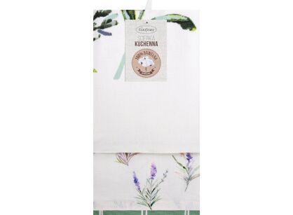 Komplet ścierek kuchennych 3x50x75 LAVENDER fioletowe w różne wzory z bawełny