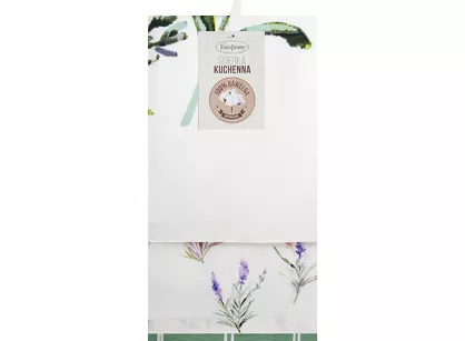 Komplet ścierek kuchennych 3x50x75 LAVENDER fioletowe w różne wzory z bawełny