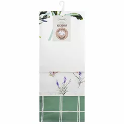 Komplet ścierek kuchennych 3x50x75 LAVENDER fioletowe w różne wzory z bawełny