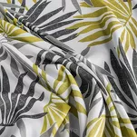 Zasłona na taśmie 140x270 ELINA biała z mikrofibry z nadrukiem musztardowych liści Design 91 - 3