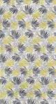 Zasłona na taśmie 140x270 ELINA biała z mikrofibry z nadrukiem musztardowych liści Design 91 - 13