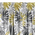 Zasłona na taśmie 140x270 ELINA biała z mikrofibry z nadrukiem musztardowych liści Design 91 - 5