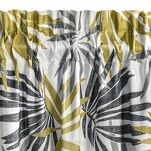 Zasłona na taśmie 140x270 ELINA biała z mikrofibry z nadrukiem musztardowych liści Design 91 - 4