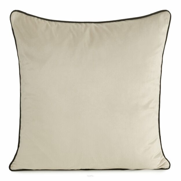 Poszewka welwetowa 45x45 GAJA 2 jednokolorowa beżowa obszyta lamówką