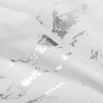 Zasłona gotowa na przelotkach 140x250 LANI biała z mikrofibry z błyszczącym srebrnym nadrukiem marmurku - 8