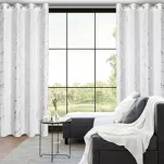 Zasłona gotowa na przelotkach 140x250 LANI biała z mikrofibry z błyszczącym srebrnym nadrukiem marmurku - 10