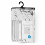 Zasłona gotowa na przelotkach 140x250 LANI biała z mikrofibry z błyszczącym srebrnym nadrukiem marmurku - 3