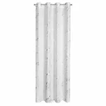 Zasłona gotowa na przelotkach 140x250 LANI biała z mikrofibry z błyszczącym srebrnym nadrukiem marmurku - 4