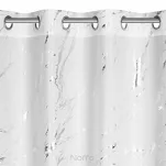 Zasłona gotowa na przelotkach 140x250 LANI biała z mikrofibry z błyszczącym srebrnym nadrukiem marmurku - 5