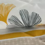 Pościel bawełniana 160x200 LEA 7 beżowa biała z wzorem miłorzębu dwustronna Design 91 - 4