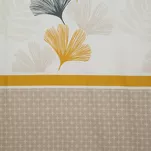 Pościel bawełniana 160x200 LEA 7 beżowa biała z wzorem miłorzębu dwustronna Design 91 - 2