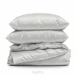 Pościel satynowa 220x200 SPRING 88 jasny szary z motywem geometrycznym z kolekcji Classic - 7